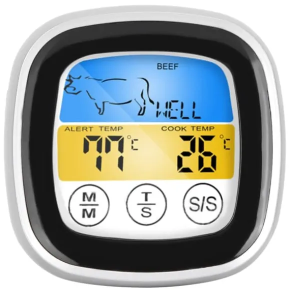 2in1 Digital Mat Kök Pekskärm Termometer Temperatur Tester Timing Tool