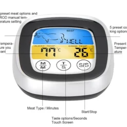 2in1 Digital Mat Kök Pekskärm Termometer Temperatur Tester Timing Tool