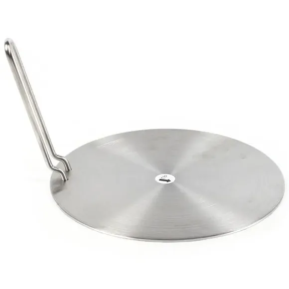 Induktionsadapterplatta - Värmefördelare - Rostfritt stål - Avtagbart handtag - 24 cm - Universell - Silver