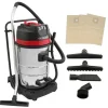 Industriell Dammsugare 80L Vått & Torrt 4 Munstycken Kommersiell Städning 3000W Trippelmotor Rostfritt Stål Tygfilter 1,5 m Slang 9 m Kabel Påslös ell | CDON