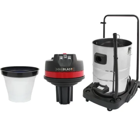 Industriell Dammsugare 80L Vått & Torrt 4 Munstycken Kommersiell Städning 3000W Trippelmotor Rostfritt Stål Tygfilter 1,5 m Slang 9 m Kabel Påslös ell | CDON