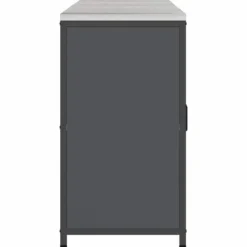Industriellt köksförvaringsset med hylla och dörrar - 3 delar | Färg: Antracit | Storlek: 210x50x92 cm