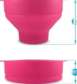 INF Popcornskål silikon hopfällbar Rosa