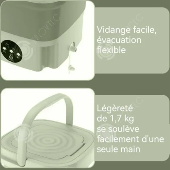 INN Tvättmaskin 9L med integrerad torkning och torkning, kompakt tvättmaskin, automatisk tvättmaskin, ekologisk tvättmaskin