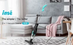 INSE R3S blå sladddammsugare – 2-i-1 handdammsugare & golvdammsugare med HEPA-filter
