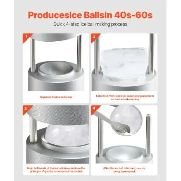 Isbollpress 5,3 cm Silver, Flygplansaluminium, Bartillbehör