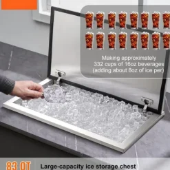 Ishink 24x20x15, Drop in Ice Chest, i rostfritt stål med lock