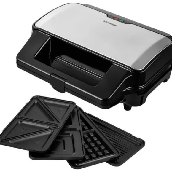 4 i 1 smörgåsmaskin - SENCOR - SSM 9940SS - 900 W - 4 tallrikar - CoolTouch hölje - Silver