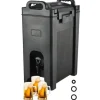 Isolerad dryckesdispenser, 5 gallon, livsmedelsklassad LDPE, varm/kall dryck, termisk kylare, tvåstegs kranhandtag.