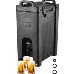 Isolerad dryckesdispenser, 5 gallon, livsmedelsklassad LDPE, varm/kall dryck, termisk kylare, tvåstegs kranhandtag.