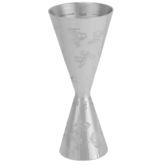 Jigger Rostfritt Stål Blad Stripe Double Head Cocktail Bartending Jigger Cup för Bar 30ml 60ml