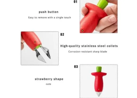Jordgubbsställ - fy - 3 St - Rostfritt stål - ABS-plast - Rutschfri design