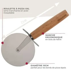 Jätte pizzahjul trähandtag Fackelmann Pizza & Pasta 31118