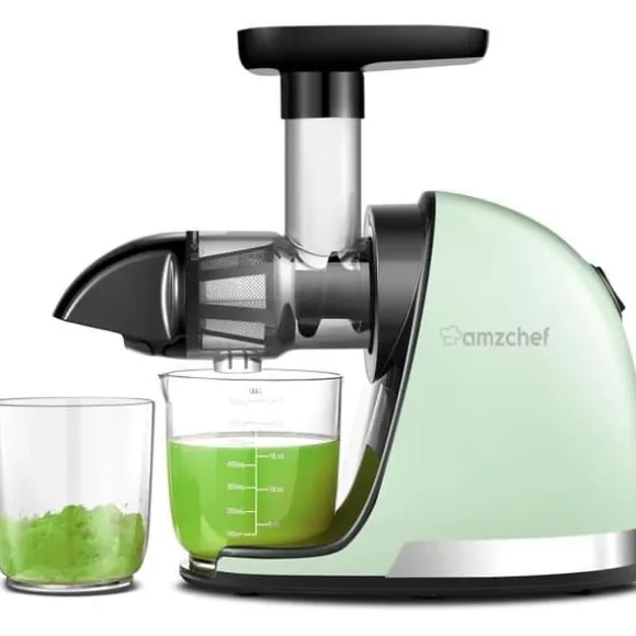 Juicemaskin - AMZCHEF - Modell ZM1501 - Omvänd tuggfunktion - Grön - BPA-fri