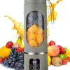Juicer - Frukt- och grönsakspressar - Bärbar elektrisk USB-juicer - Grågrön