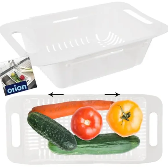 Justerbar kökssil för diskho, sil, durkslag för diskho, 32-44x20x8cm ORION 731623