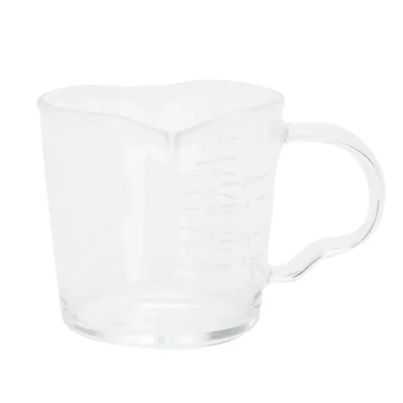 Kaffekopp med dubbla pipar Skala Handgjord mätkopp i borosilikatglas 70ml