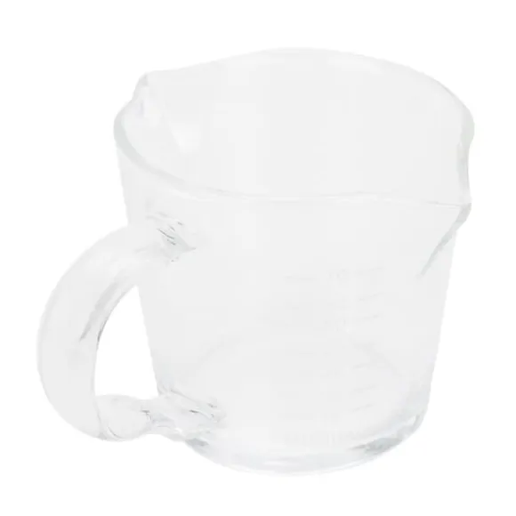 Kaffekopp med dubbla pipar Skala Handgjord mätkopp i borosilikatglas 70ml
