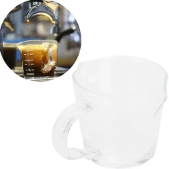 Kaffekopp med dubbla pipar Skala Handgjord mätkopp i borosilikatglas 70ml