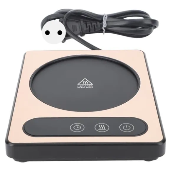 Kaffekoppsvärmare 36W Touch Control 12h Timing Smart Kaffemugg Värmare för Kaffe Dryck Mjölk Te Varm Choklad Guld EU-kontakt 220V