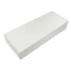 Kageæske hængslet låg L400xB155xH80mm pap uden rude hvid,100 stk/krt