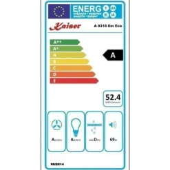 Kaiser Empire Rétro Vägghängd köksfläkt 90 cm, Vägghängd fläkt, Lyx tillverkare Kaiser, 3 hastigheter, 910m³/h, LED-belysning