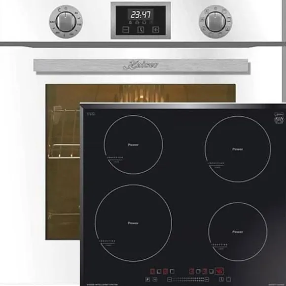 Kaiser Four Set EH 6326 W+KCT 6705 FI, Fyr elektrisk, Autonom, 79L+induktionshäll 60 cm