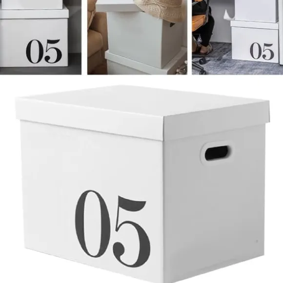 Kartong förvaringslåda Stor kapacitet förvaringsbox arrangörslåda Wellpapper flyttlåda för sovsal leksak nr. 5 låda