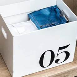 Kartong förvaringslåda Stor kapacitet förvaringsbox arrangörslåda Wellpapper flyttlåda för sovsal leksak nr. 5 låda