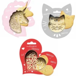 Katt + Enhörning + Hjärtpräglat kakkit