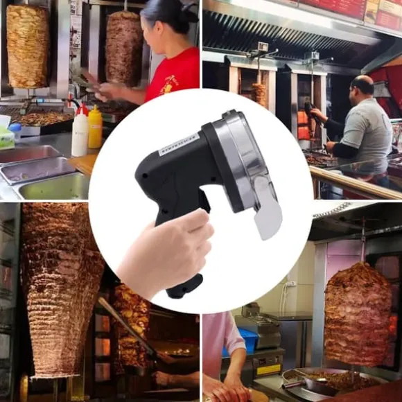 Kebabskärare, 80W, 220V~240V, 23*16*13 cm, EU-kontakttyp, 1-8 mm skärtjocklek