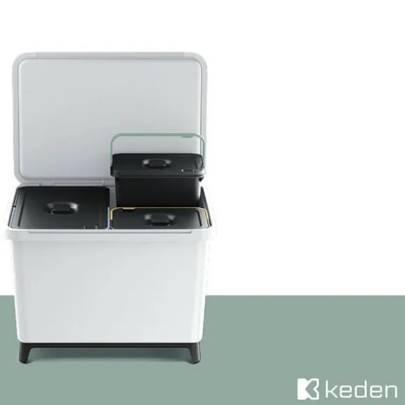 Keden Återvinningstunna 2x23l Systema 56x39x41 Cm Silver