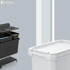 Keden Återvinningstunna 3x10l Systema 57x29x41 Cm Silver