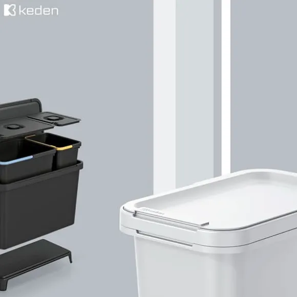 Keden Återvinningstunna 3x10l Systema 57x29x41 Cm Silver
