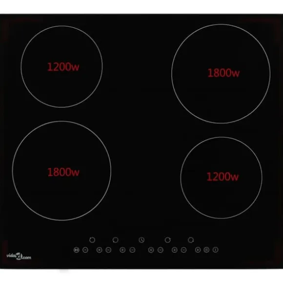 Keramikhäll med 4 plattor touchkontroll 6000 W