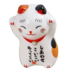 Keramiska Cat Chopstick Rests Set - Mini Kitten Ornaments för japansk servis