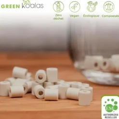 Keramiska pärlor - GRÖNA KOALOR - 100 pärlor - Förbättrar smaken - Vattenrening - Antioxidant