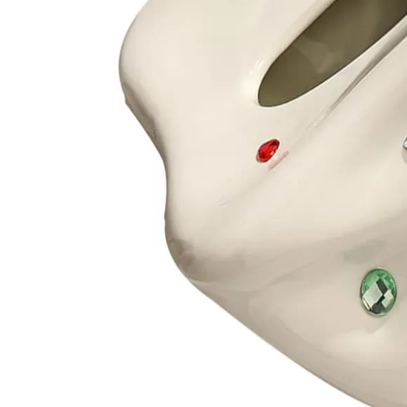 Keramisk näsduksask hållare dekorativ elegant ansiktsnäsduk servettdispenser för matsal beige