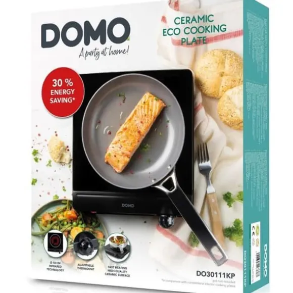 Keramisk spishäll - DOMO - 1 brännare - 25,3 x 28,7 x 7 cm - DO30111KP