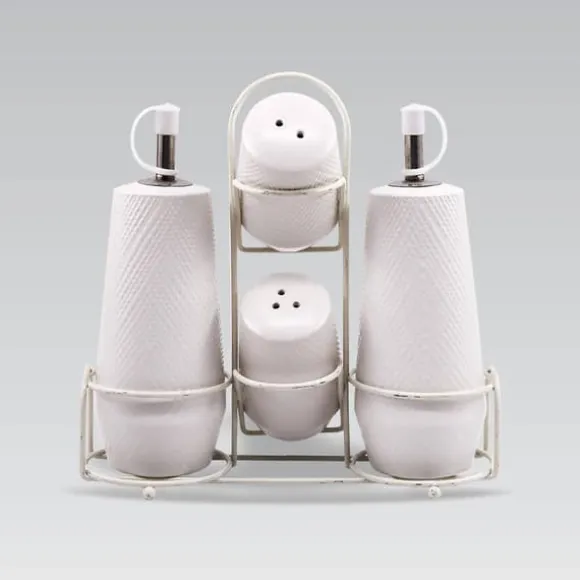Keramiskt kryddset 5 delar MAESTRO WHITE MR-20002-04S