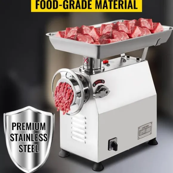 350kg/h 1100W elektrisk köttkvarn med kompletta tillbehör, kraftfull prestanda, löstagbar design, enkel användning, bred applikation