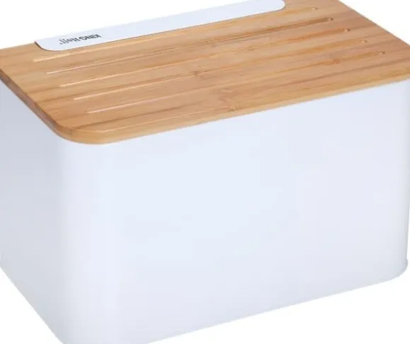 KingHoff brödlimpa i bambustål med skärbräda (KH-1072)