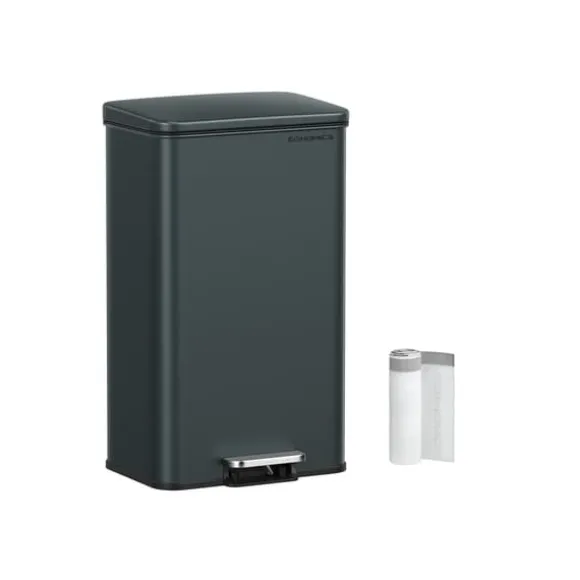 Köksavfallsbehållare med lock 40 liter antracitgrå, 34,8 x 32,1 x 55,7 cm (L x B x H) Totalhöjd (med locket öppet): 83,3 cm