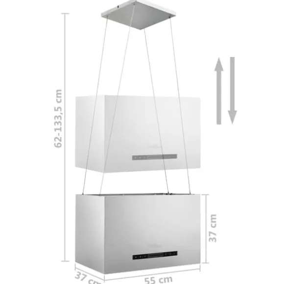 Köksfläktar - Living Hängande köksfläkt touchsensor LCD 55 cm rostfritt stål