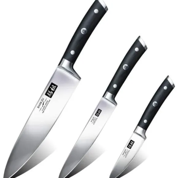 Köksknivset - SHAN ZU - Set med 3 kockknivar 200 mm kökskniv 153 mm skalkniv 95 mm