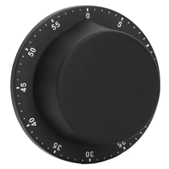 Köksmekanisk Timer 304 Rostfritt Stål Magnetisk Sug Kock Matlagningstimer Klocka Svart