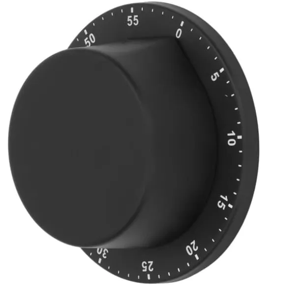 Köksmekanisk Timer 304 Rostfritt Stål Magnetisk Sug Kock Matlagningstimer Klocka Svart