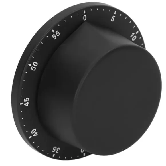 Köksmekanisk Timer 304 Rostfritt Stål Magnetisk Sug Kock Matlagningstimer Klocka Svart