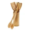 Köksredskapsset - Relaxdays - 6 delar - Ställning i bambu - 30 cm - Ljust brunt