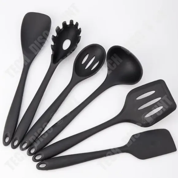Köksredskap - TD® - 11-delarsset - Svart silikon - Non-stick - Måttfullt